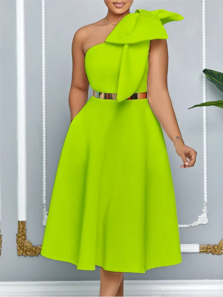 French One Shoulder A Line Pleated Birthday Party Dresses